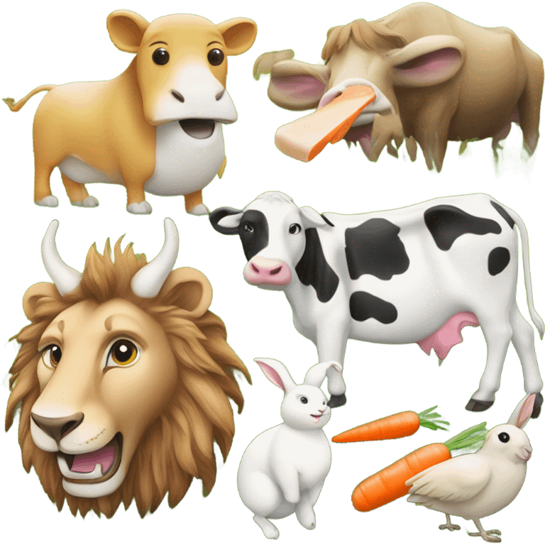 Animals eating food  emoji