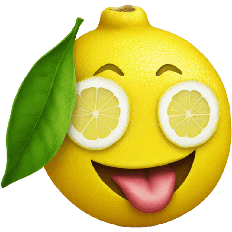 lemon with lips emoji