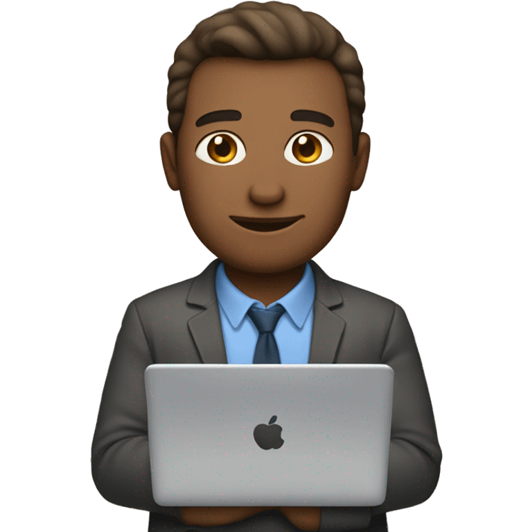 use the same image of the man working on laptop but lighten the skin tone to light brown emoji