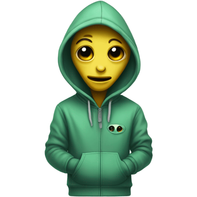 Alien wearing a hoodie  emoji