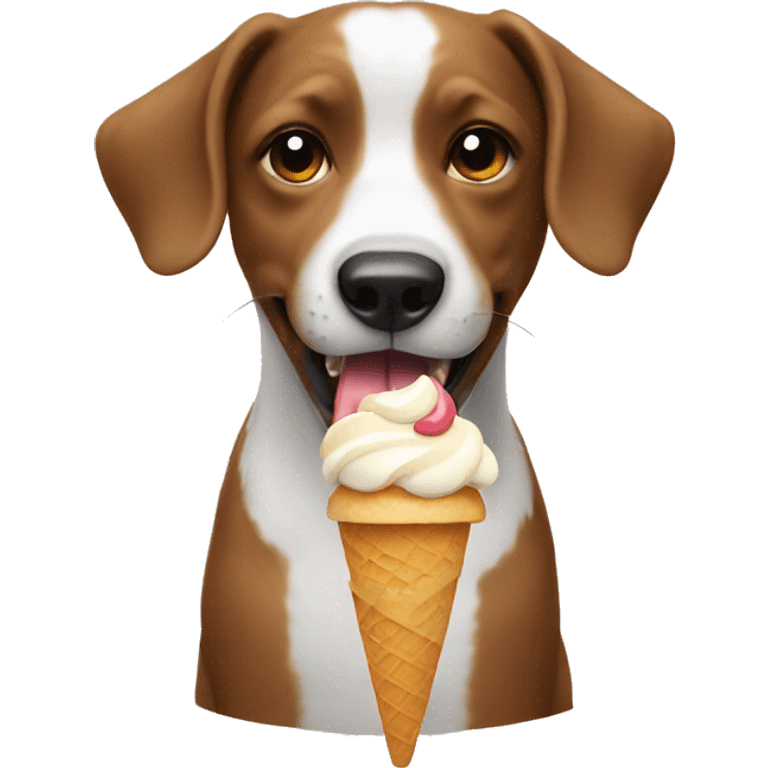 Dog eating icecream emoji