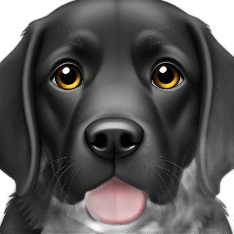 Un labrador noir qui fais un bisous emoji