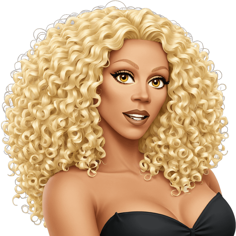 blonde beauty with curly hair emoji