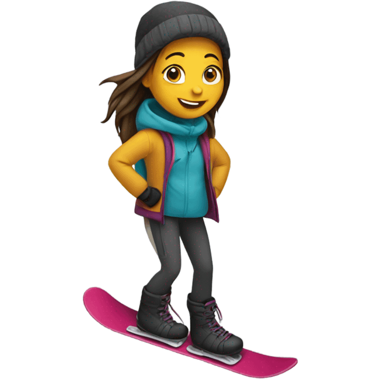 Girl with snowboard  emoji