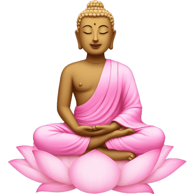 Buddha sitting on a pink lotus flower emoji