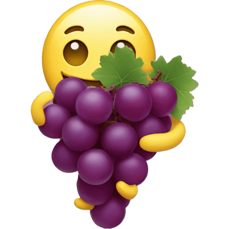 Snapchat logo with a bunch on grapes in its hand emoji