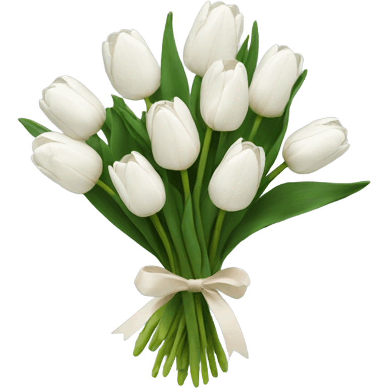 Bouquet of white tulips  emoji