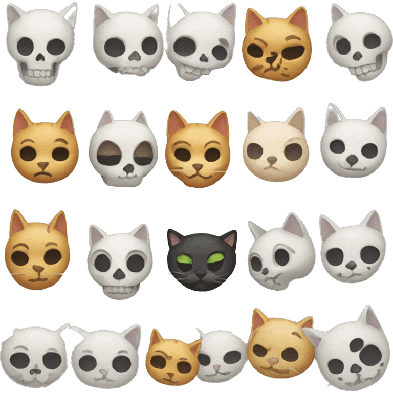 skull emoji and cat emoji emoji