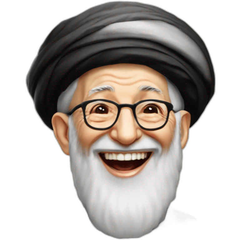 Ayatollah Seyyed Ali Khamenei laughing emoji