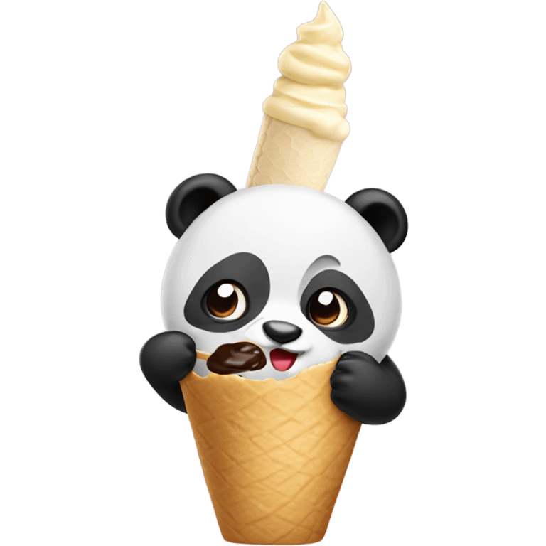 Panda eating ice cream emoji