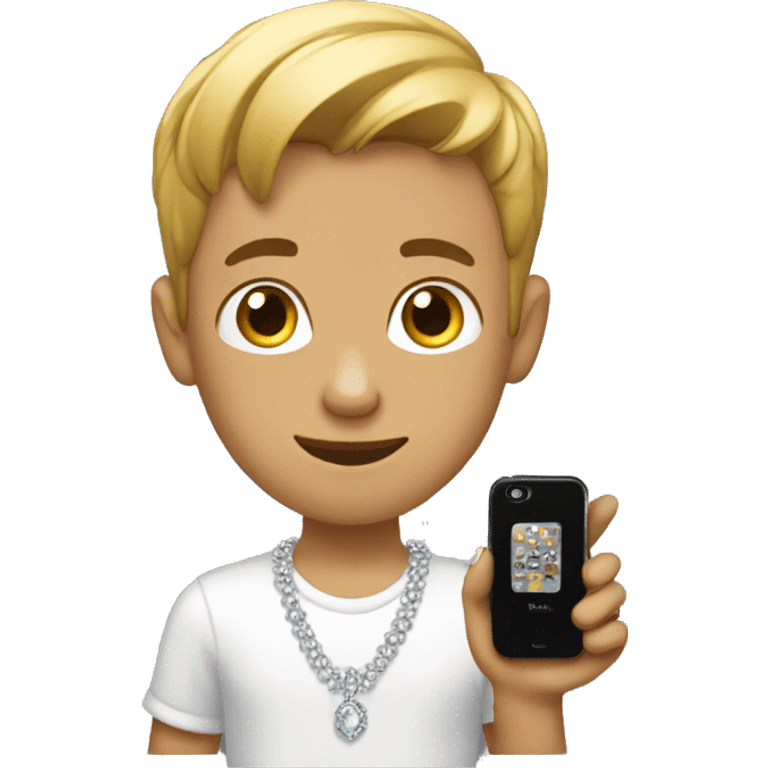 "boy with phone and jewelry" emoji