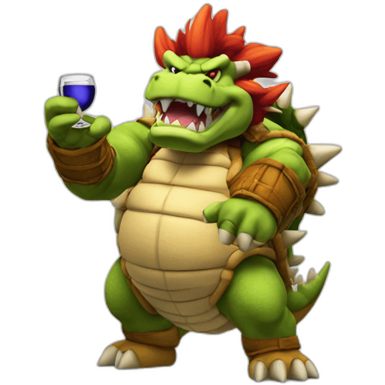 Bowser tenant du vin emoji