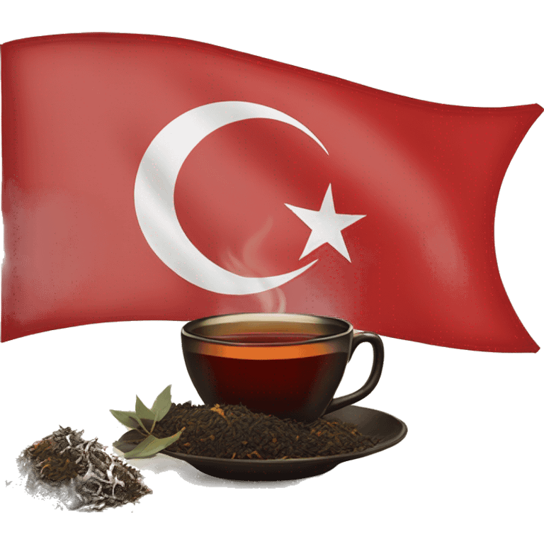 turke flag with tea emoji