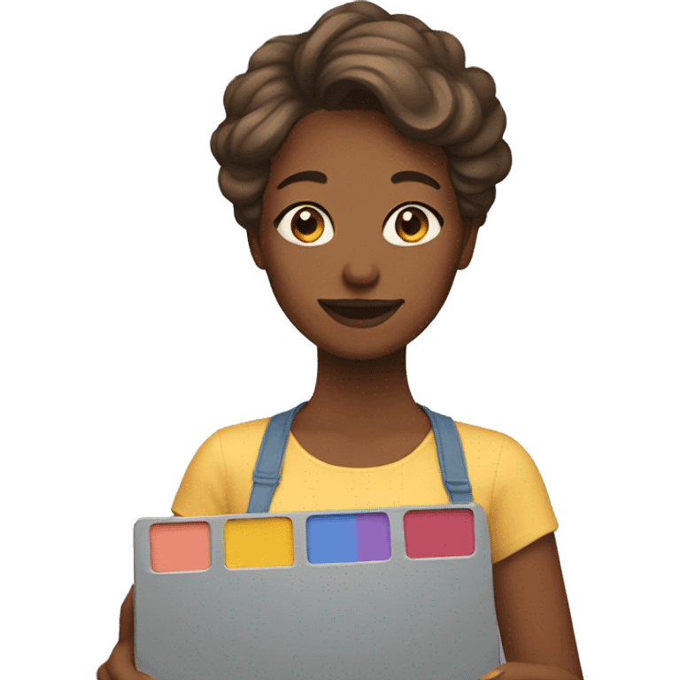 woman holding a palette emoji