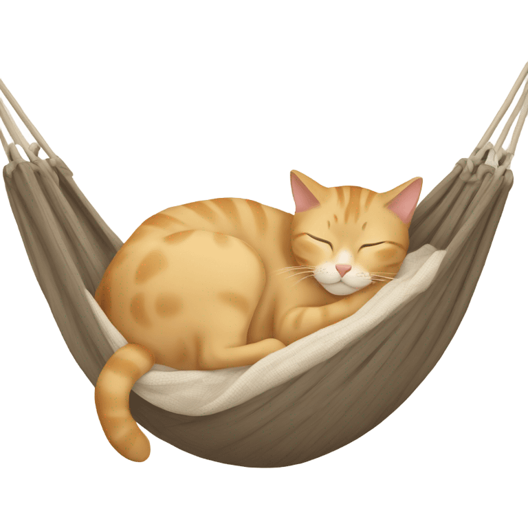 Beige cat sleeping in hamock emoji