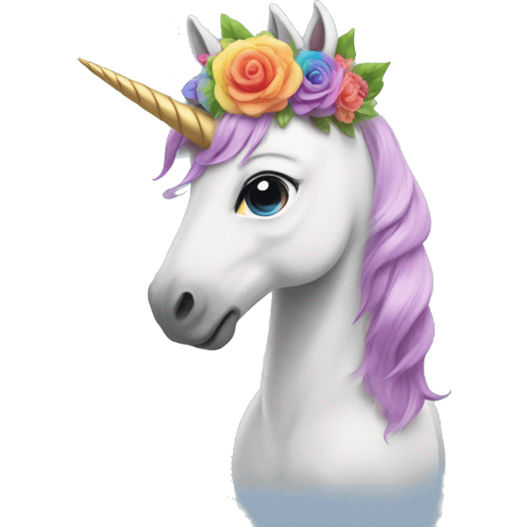  rainbow unicorn with flower crown emoji