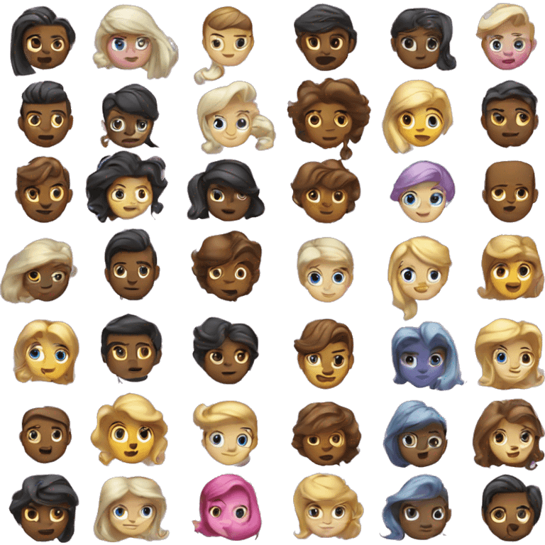 a man looks at princesses and ponies emoji