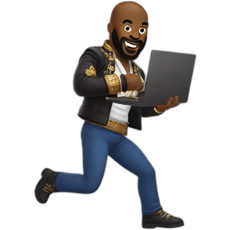 mr t dancing with a laptop emoji