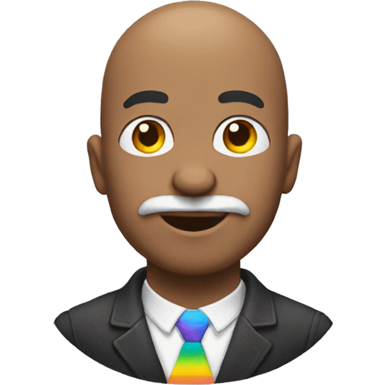 Bald guy with rainbow beard emoji