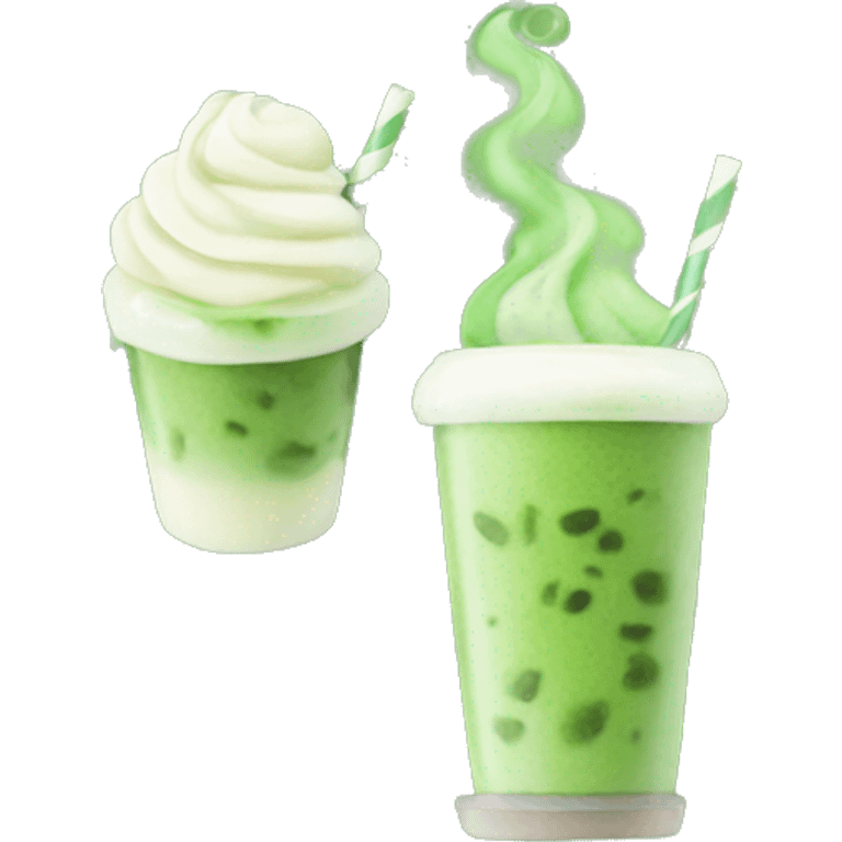 Iced matcha latte emoji