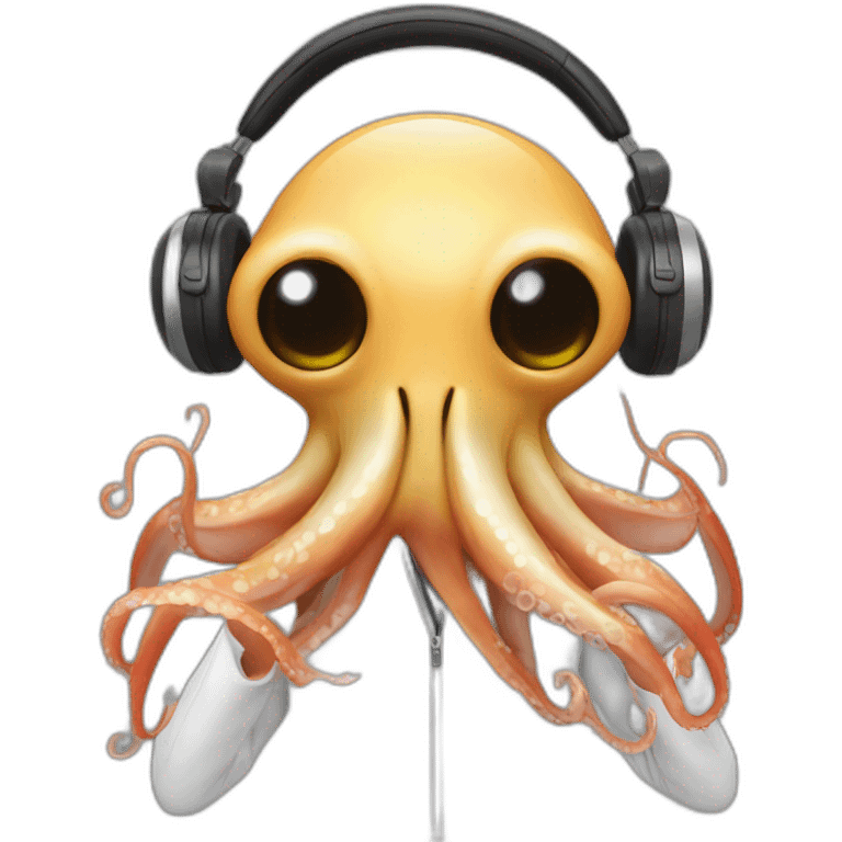 A Squid DJ'ing emoji