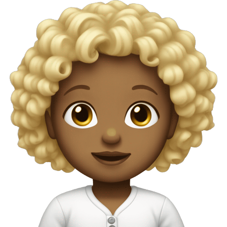 Baby with blonde curly hair emoji