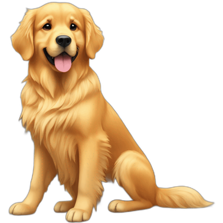 Golden retriever at a gym emoji