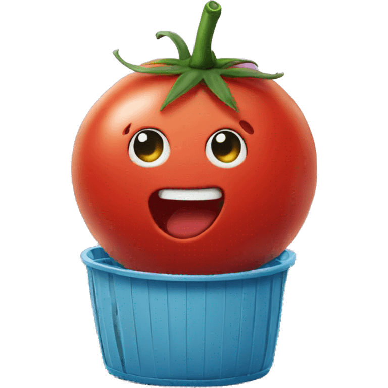 Tomato having a party emoji