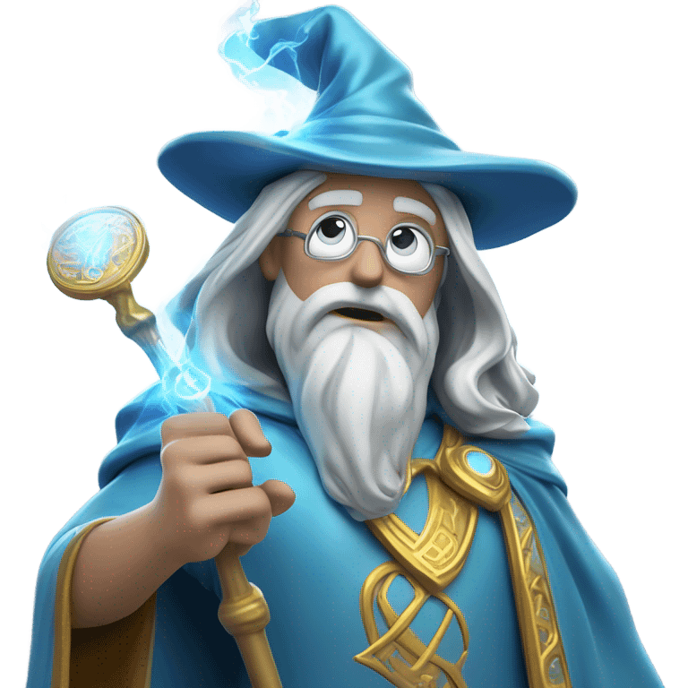 blueish platinum coin with a wizard on it emoji