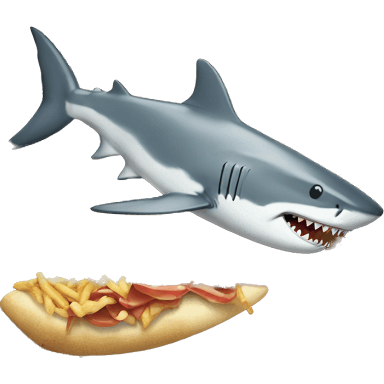 Shark eating food emoji