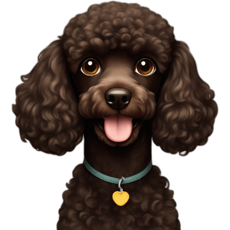 Brown poodle with black poodle emoji