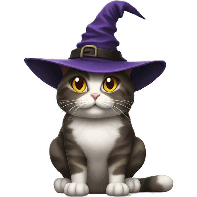 A cat with a witch hat  emoji