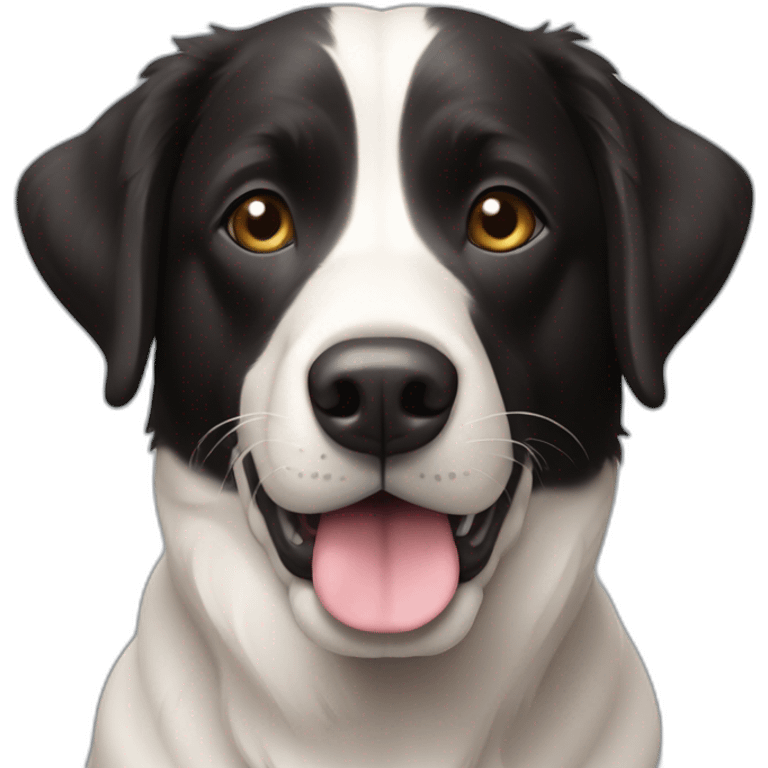 Labrador croisé avec un border collie blanc tache noir emoji