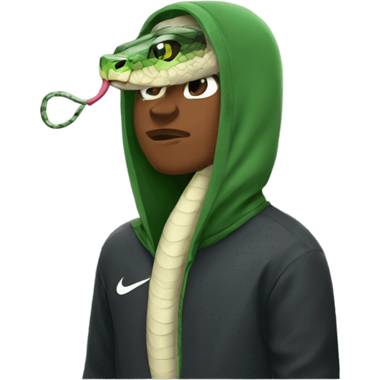 Snake wearing a nike hoodie emoji