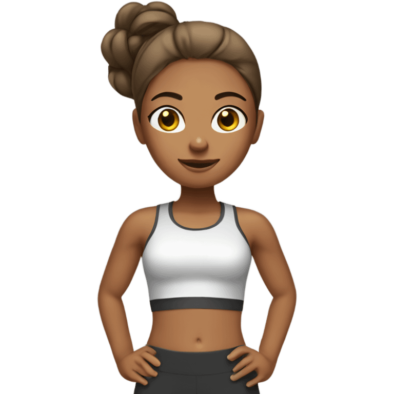 Tan girl in gym wear  emoji