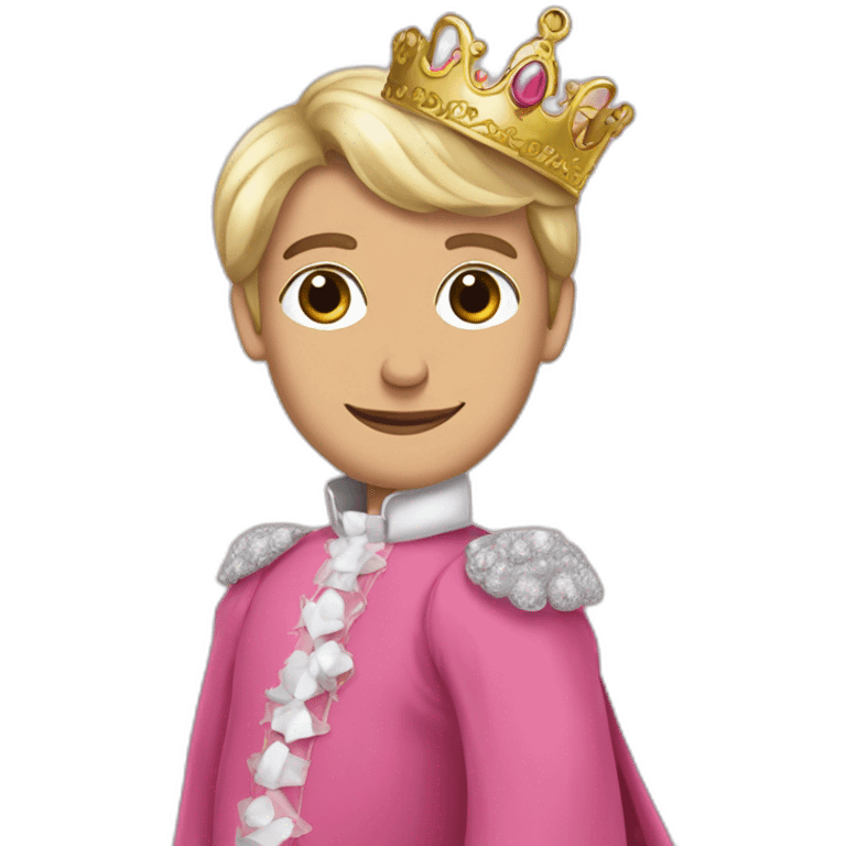 Emmanuel Macron with a pink princess dress emoji