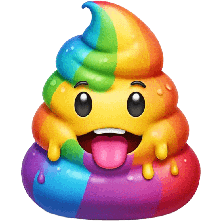 a rainbow poop emoji monster emoji