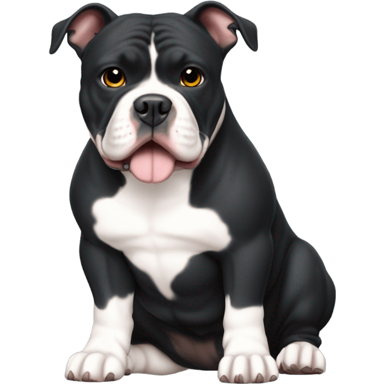 99% Black American Bully sitting emoji