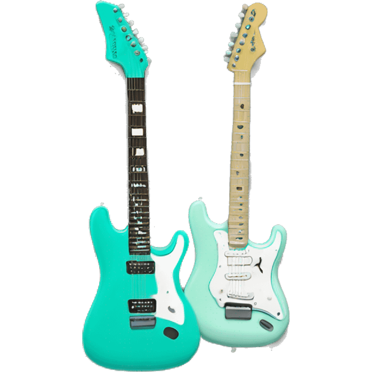 Turquoise electric guitar  emoji