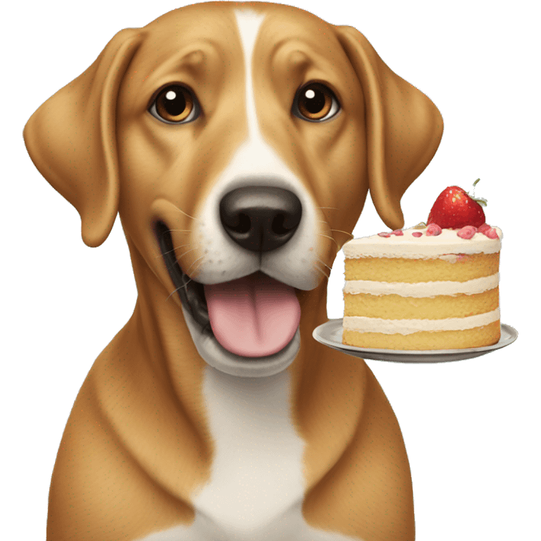 dog eating cake emoji