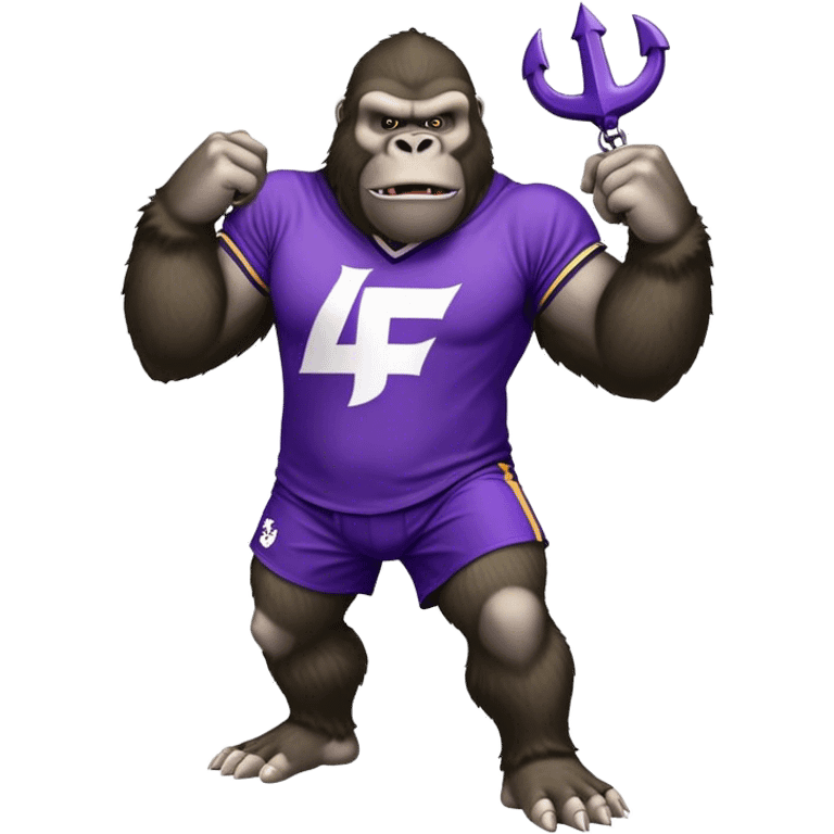 king kong wearing afl dockers jersey white and purple anchor emoji