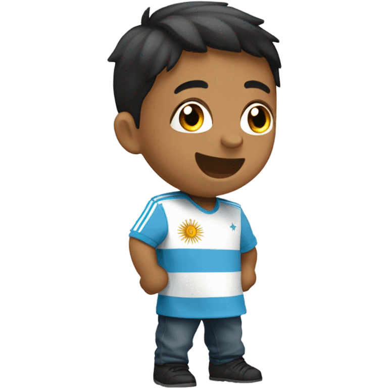 niño con de la bandera argentina emoji