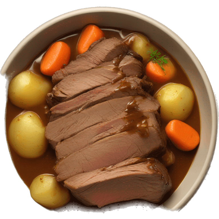 pot roast with gravy over potatoes emoji