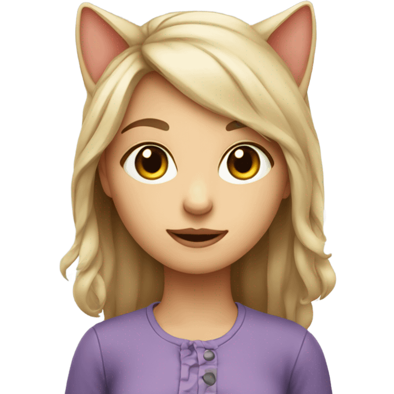 cute girl  with head of a cat emoji