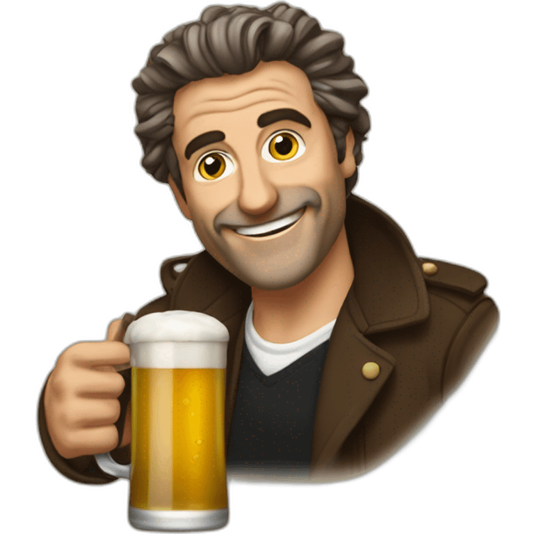 nicola sarkozie avec une bière emoji