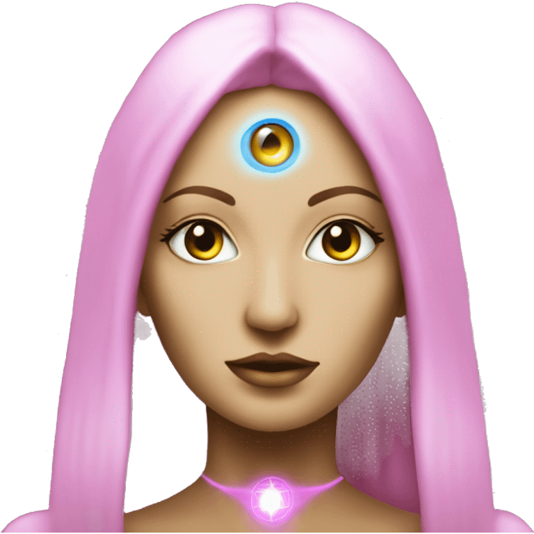 Pleiadian woman female third eye pink emoji