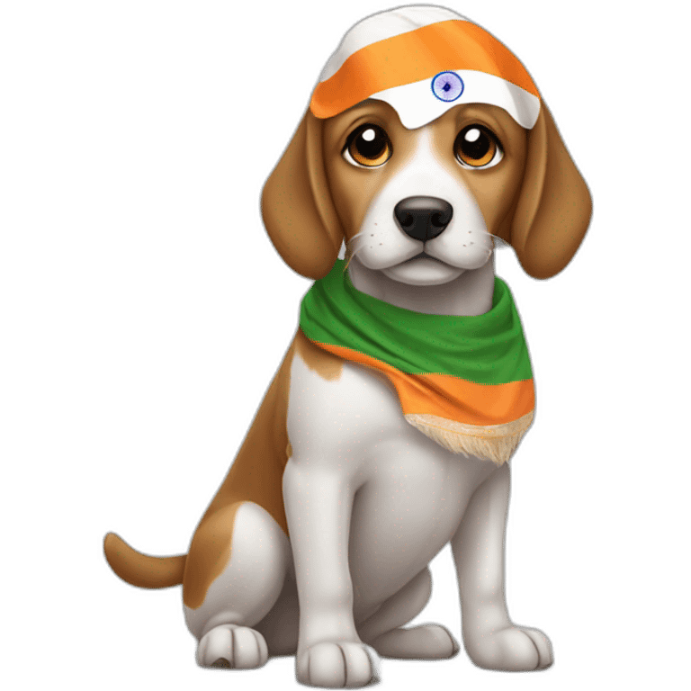 Dog with Indian flag emoji