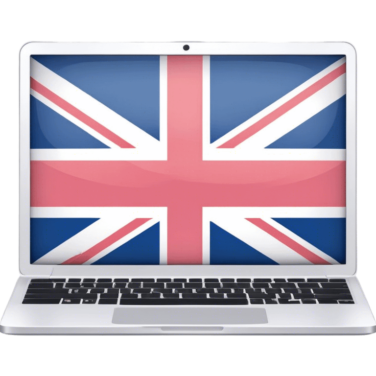 pastel laptop on the screen British flag emoji