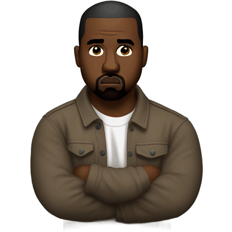 kanye west straight face and arms crossed looking disappointed  emoji