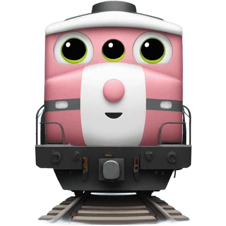 A electric locomotive (With little Kirby eyes on the front of the train) emoji